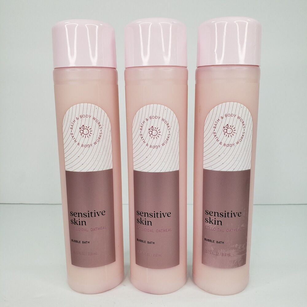 Bath & Body Works LOT of 3 Sensitive Skin Colloidal Oatmeal Bubble Bath 10.75 oz - Picture 1 of 5